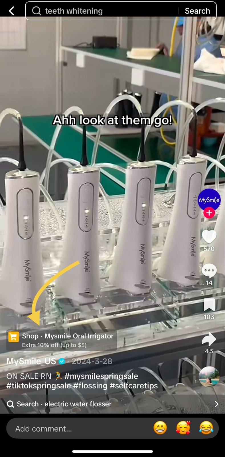 MySmile Tiktok sale of their products. 10% off or up to %5.
