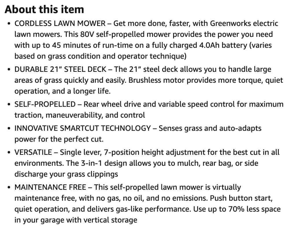 Lawn-mower-product-description-bullet-points-from-amazon