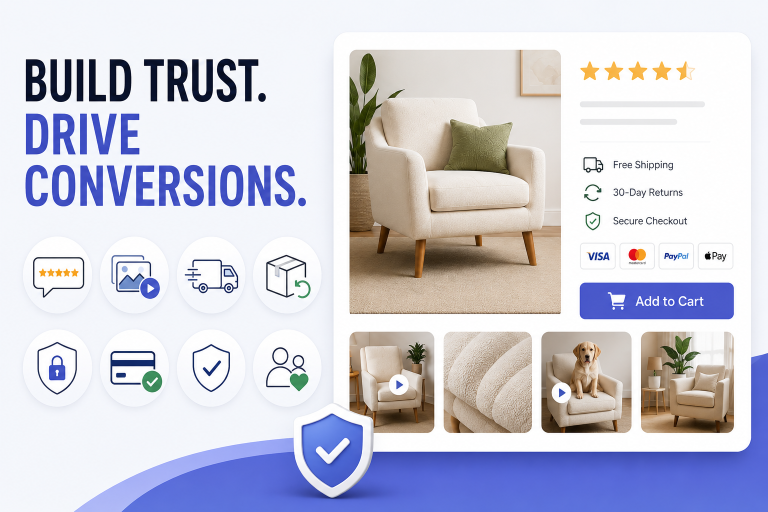 Product page trust signals that increase ecommerce conversions.