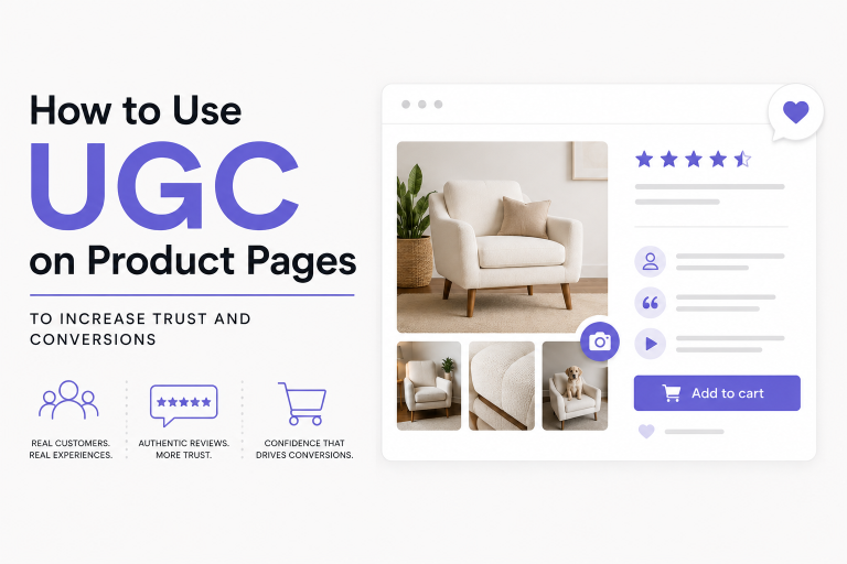 UGC product page featuring customer photos, reviews, ratings, and social proof to increase ecommerce conversions