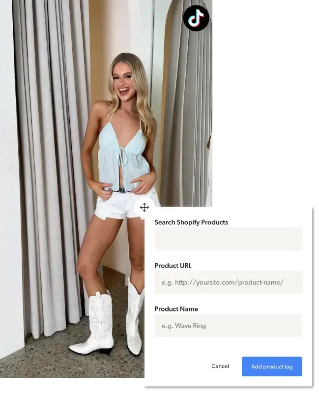 TikTok Tag Products Shoppable Galleries